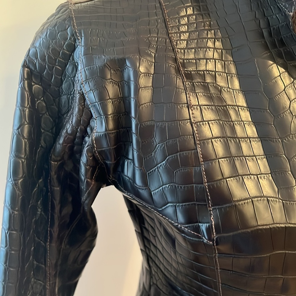 REAL CROC LEATHER JACKET CUSTOM MADE Size Small - Picture 8 of 17